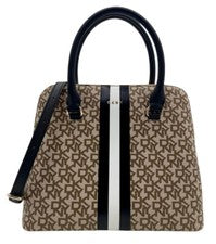 Cartera para mujer DKNY caqui/negro Bryant Park mediana redonda domo - nueva con etiquetas