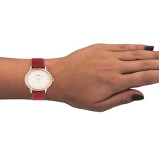 Oozoo Reloj de Pulsera Mujer Relojes C11053 Analógico Cuero Rojo