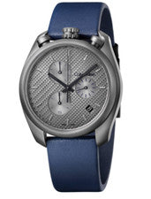 Nuevo Reloj Hombre Hecho en Suiza CALVIN KLEIN Control Cronógrafo Esfera Gris