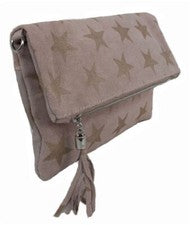 Umhängetasche Damen Leder Schultertasche Klein Wildleder Handtasche Rose Clutch