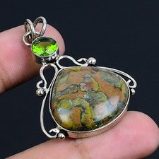 Colgante de joyería de plata esterlina 925 con piedras preciosas de...
