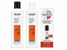 Nioxin System 4 Champú Acondicionador y Kit de Tratamiento del Cuero Cabelludo Juego de 3 Piezas