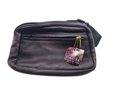 Riñonera de cuero Libaire EE. UU. de colección cinturón cintura cremallera bolso 7x11" nuevo stock antiguo
