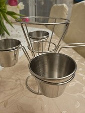 Juego de recipientes para servir patatas fritas de acero inoxidable