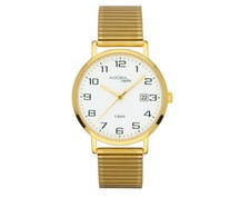 Adora Reloj Hombre Acero Gelbgoldfarben Fecha Cristal Zafiro 32610