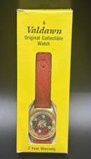 Reloj coleccionable original con tema corona de Navidad Valdawn Holiday 1990