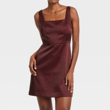 Mini Vestido Para Mujer Satén Pesado - Un Nuevo Día Borgoña Talla 4