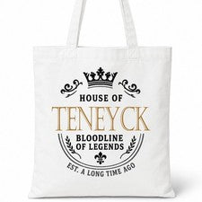 Bolso de Mano TENEYCK Family Surname House Of White Algodón