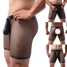 Calzoncillos boxer de culo abierto para hombre con pantalones calientes estilo ropa interior sin entrepierna