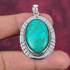 Increíble joyería colgante de plata de ley 925 hecha a mano con piedras preciosas turquesa de Arizona