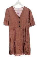 Vestido de verano mujer MNG marrón talla 36 ajuste holgado cuello en V