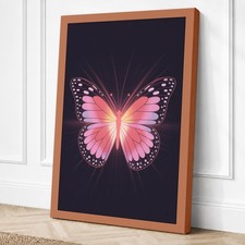 Arte de pared moderno en lienzo de mariposa luminosa decoración del hogar listo para colgar
