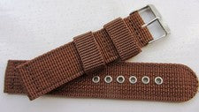 Correa de reloj de lona marrón militar de 20 mm nueva sin etiquetas