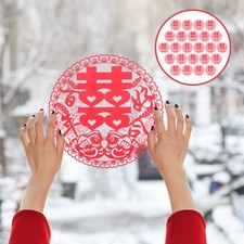 60 piezas pegatinas rojas chinas para puertas de boda papel decorativo para boda - decoración del hogar