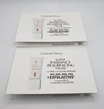 2 tarjetas Charlotte Tilbury Super Radiance rejuvenecimiento cuidado facial de la piel EXP 07/23