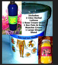 Paquete familiar paquete con productos para el cuidado de la piel, crema para el dolor, suero para el crecimiento del ca