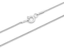 Cadena blindada de plata de ley 925 rodiada 1 mm 36 - 60 cm cadena de plata collar