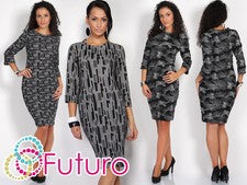 Para mujer Reino Unido Clásico y Elegante Reino Unido Marca Cambio Vestido Patrón Único Talla 8-14 FK86