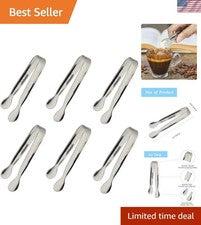 Juego de 6 piezas de pinzas para hielo mini pinzas para azúcar de acero inoxidable de 4,25 pulgadas...