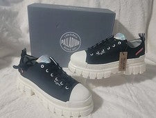 Palladium Mujer Revolt Lo TX Plataforma Tenis Negros Zapatos con Cordones Talla 10 Gruesos