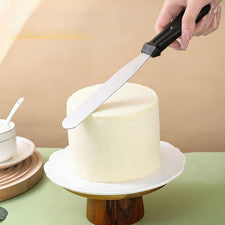 Espátula de pastel de 6 pulgadas de acero inoxidable 410 con mango cómodo negro para mango