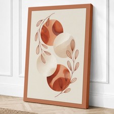 Formas de terracota orgánica impresión en lienzo boho arte de pared decoración del hogar listo para colgar