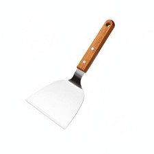 Espátula de acero inoxidable con mango de madera acero inoxidable espátula teppanyaki multiusos