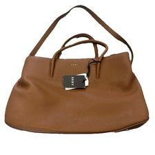 Bolso de hombro DKNY para mujer de cuero con cierre magnético marrón