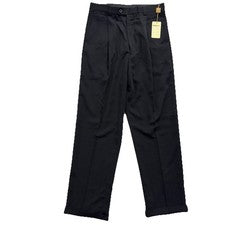 Pantalones de vestir Inserch Fine Tailoring italianos negros plisados con puños para hombre 34x34 NUEVO