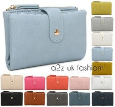 Mujer Damas Cartera Mediana Doble Plegable Compartimiento con Cremallera Bolso para Monedas Nuevo