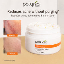 Mascarilla facial POLYNIA naranja brillante 100 ml vitamina C niacinamida cuidado facial