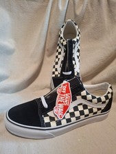 Vans Old Skool Primary Check negro/verdadero blanco para hombre talla 8,5 para mujer talla 10