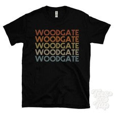 CAMISETA WOODGATE ESTILO RETRO REPETIDO Hombre y Mujer Novedad Genial Nombre Regalo