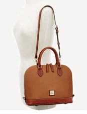 Nuevo con etiquetas Bolso de Mano Dooney & Bourke, Cuero Guijarro CARAMELO CREMALLERA CREMALLERA Cartera