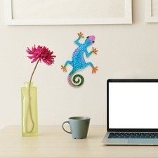 3 Piezas Decorativo Metal Gecko Artes de Pared Vintage Hogar Adorno Colgante de Pared