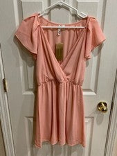 Nuevo Vestido de Fiesta para Mujer Francesca’s Collections Melocotón Transparente en Capas Talla Mediana
