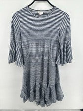 Vestido LuLaRoe Maurine para mujer XS azul a rayas manga acampanada #A1