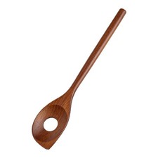 Cuchara ranurada de madera maciza natural para maceta antiadherente