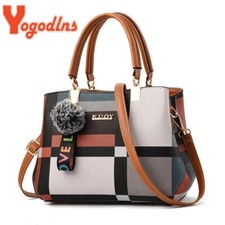 Cartera Cuero Mujer Bolso Hombro De Cuadrada Bandolera Mano Moda Lujo 28x15x20cm