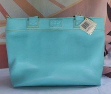 Bolso de hombro Baekgaard mediano con cremallera azul caribeño/limón