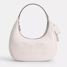 Bolso de Hombro Coach Para Mujer Plateado/Tiza Carmen Cuero Guijarro Refinado (CR151)