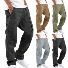 Nuevo Estilo Para Hombre Ropa de Trabajo Pantalones Informales Ajustados con Cordones Múltiples Bolsillos