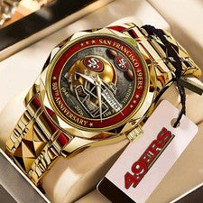 Reloj de cuarzo de lujo 49ers 80 aniversario aleación - 14496