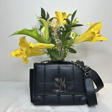 STEVE MADDEN Mujer Negro Cartera Acolchada Bolso de Mano Cadena Solapa Bolso Nuevo con Etiquetas