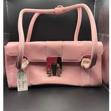 Bolso de hombro rosa Bolso de mano Cuero sintético Bolso con asa superior Accesorio de moda para mujer