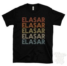 CAMISETA ESTILO RETRO REPETIDO ELASAR Hombre y Mujer Novedad Genial Nombre Regalo