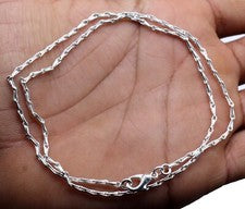 Hermoso collar de cadena adorable de plata de ley 925 hecho a mano para regalo