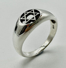 Anillo Estrella de David de Plata de Ley 925 Sólida M N O P Q R S T U Nuevo