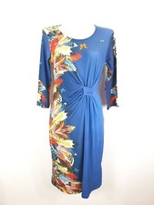 K36) ML Couture Manou Lenz vestido de verano pluma vestido de maleta talla 36 40 42 azul nuevo