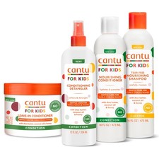 Juego de régimen de cuidado del cabello Cantu Care for Kids con 13,5 onzas (paquete de 4), blanco